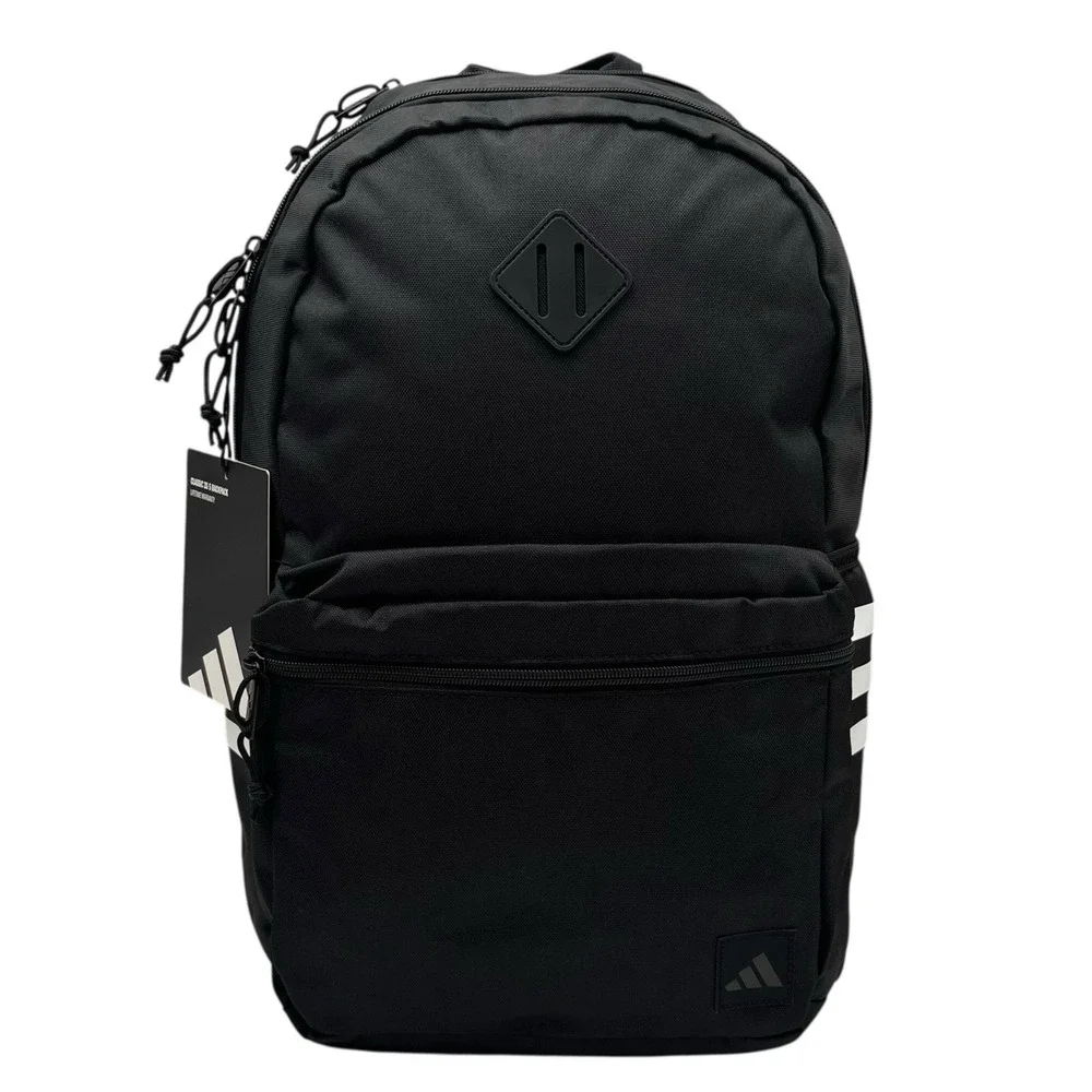 Adidas Classic 3S 5 Unisex School Backpack Fits 16" Laptop Black White Stripes - Picture 13 of 13